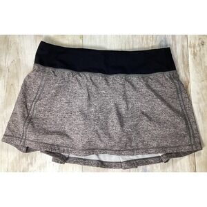 Lululemon Pace Rival Skirt Heather Black Womens Size 10 Athletica Athleisure